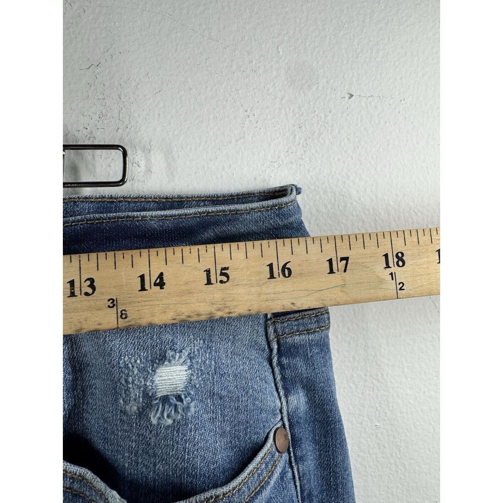 Judy Blue Lemon Patch Skinny Fit Jeans Womens Size 13/31 Blue Distressed Stretch - Picture 3 of 11